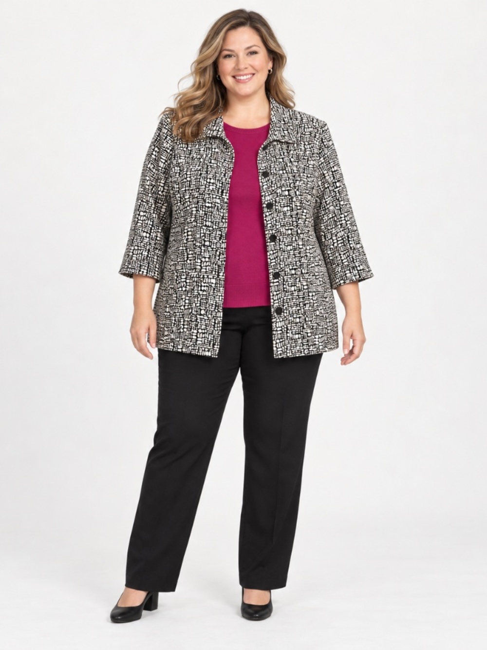Peter Nygard 20 Jacket & Lands End 2X Berry Shell 2 Piece Set